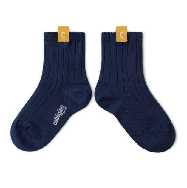 (預購) COLLEGIEN C標羅紋短襪 Cyril - 044 Nuit Etoilée 星夜藍
