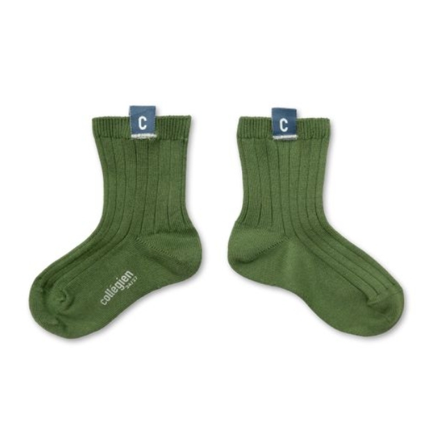 (預購) COLLEGIEN C標羅紋短襪 Cyril - 855 Avocat 酪梨綠