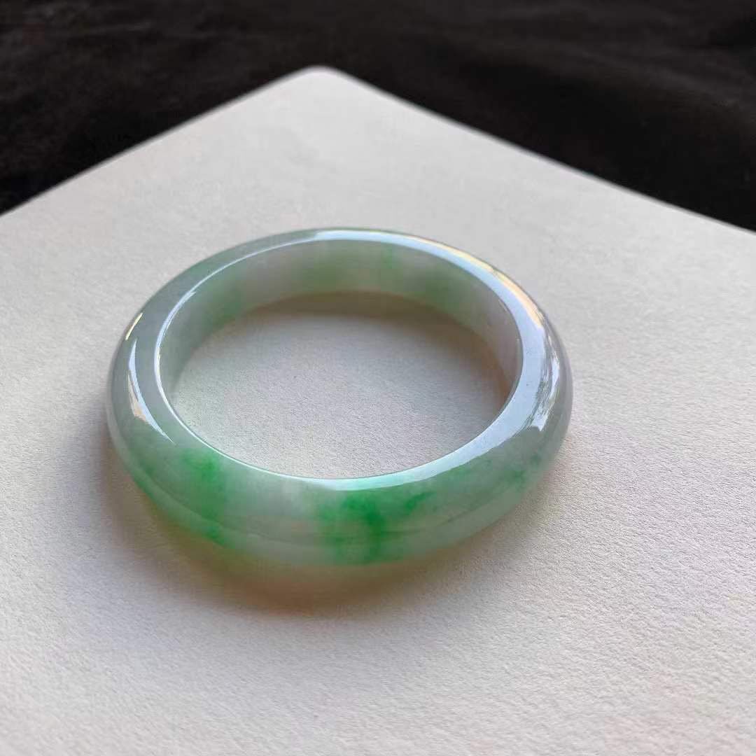 翡翠陽綠正圈手鐲,天然翡翠A玉, 緬甸玉, Jade, Jadeite