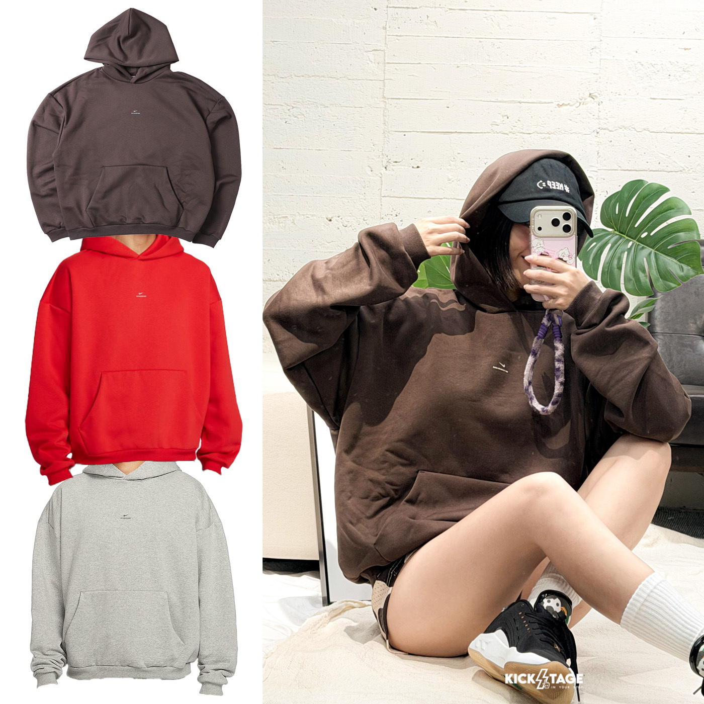 男款 NIKE THERMA-FIT HOODIE 棕色 紅色 灰色 小標 印花 內刷毛 寬鬆 休閒 運動 連帽 長袖 帽T【IM5919-237】NKTF