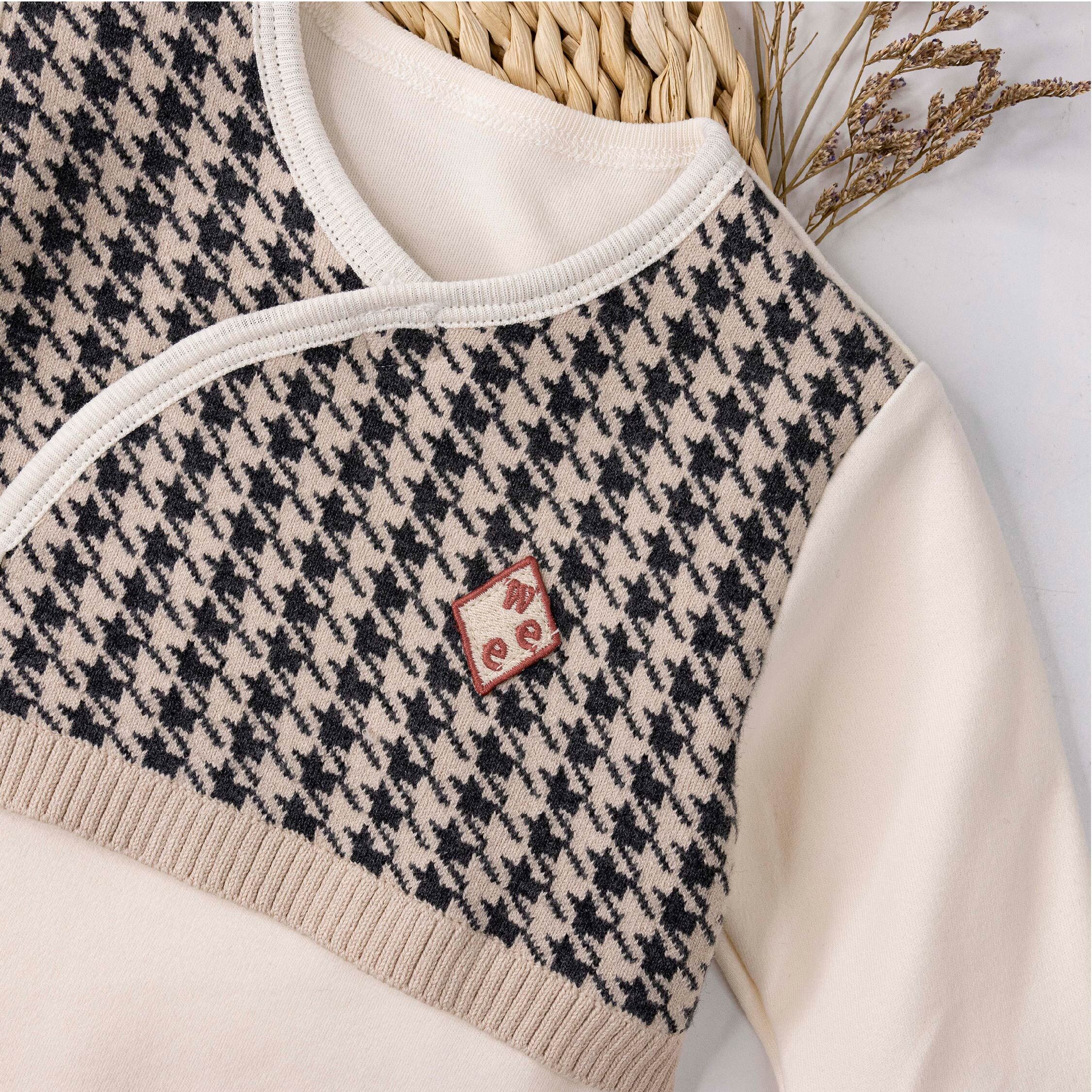 純淨系列【T3110】千鳥格紋假兩件連身衣