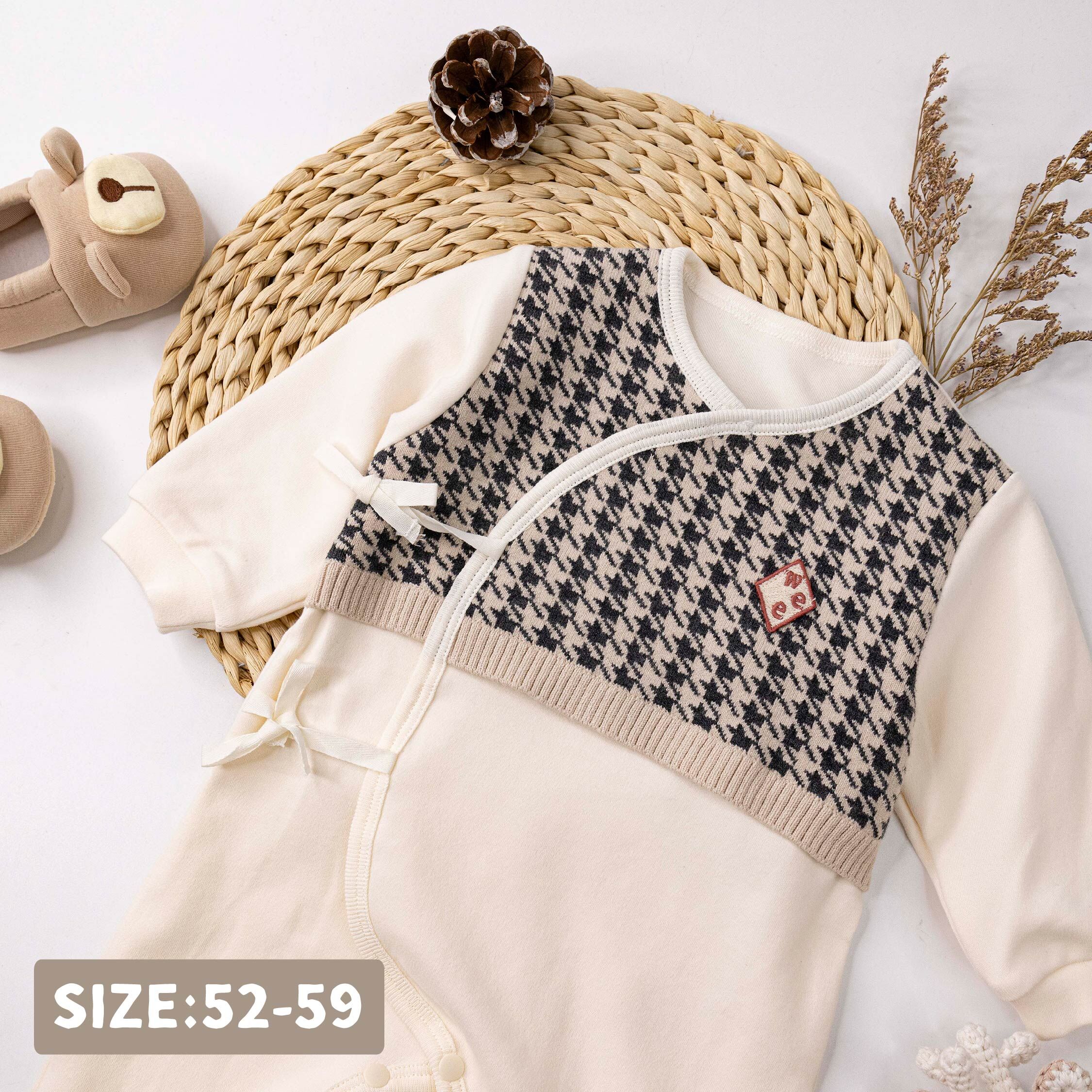 純淨系列【T3110】千鳥格紋假兩件連身衣