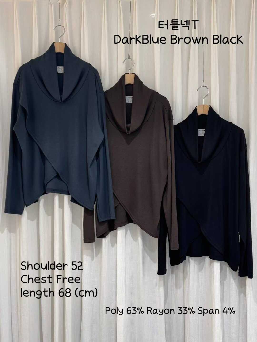 CI5431 垂墜堆堆領交叉拼接上衣 *特價* (優惠碼同充值購物金不適用)