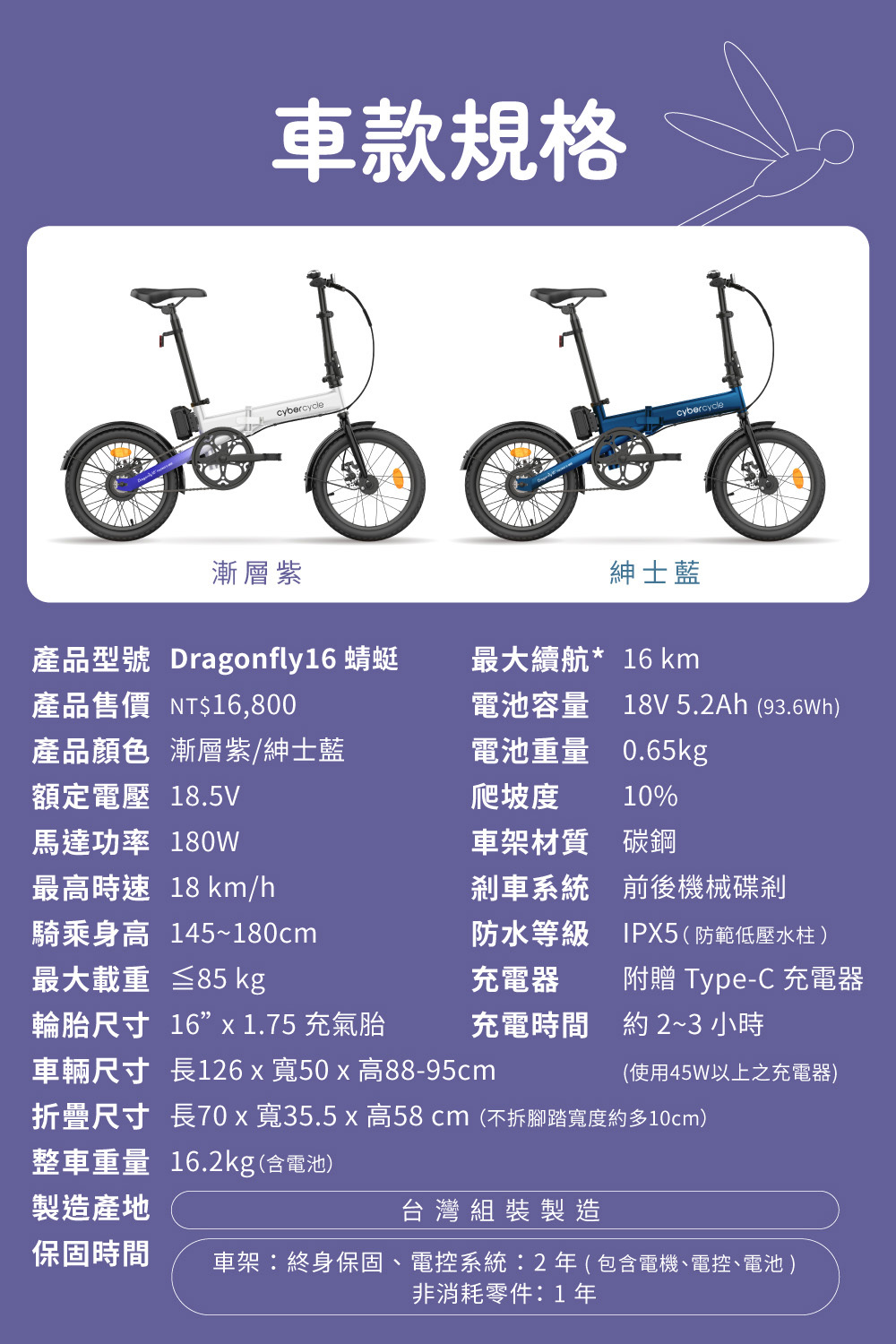 【CyberCycle】Dragonfly 蜻蜓 - 迷你折疊電輔車