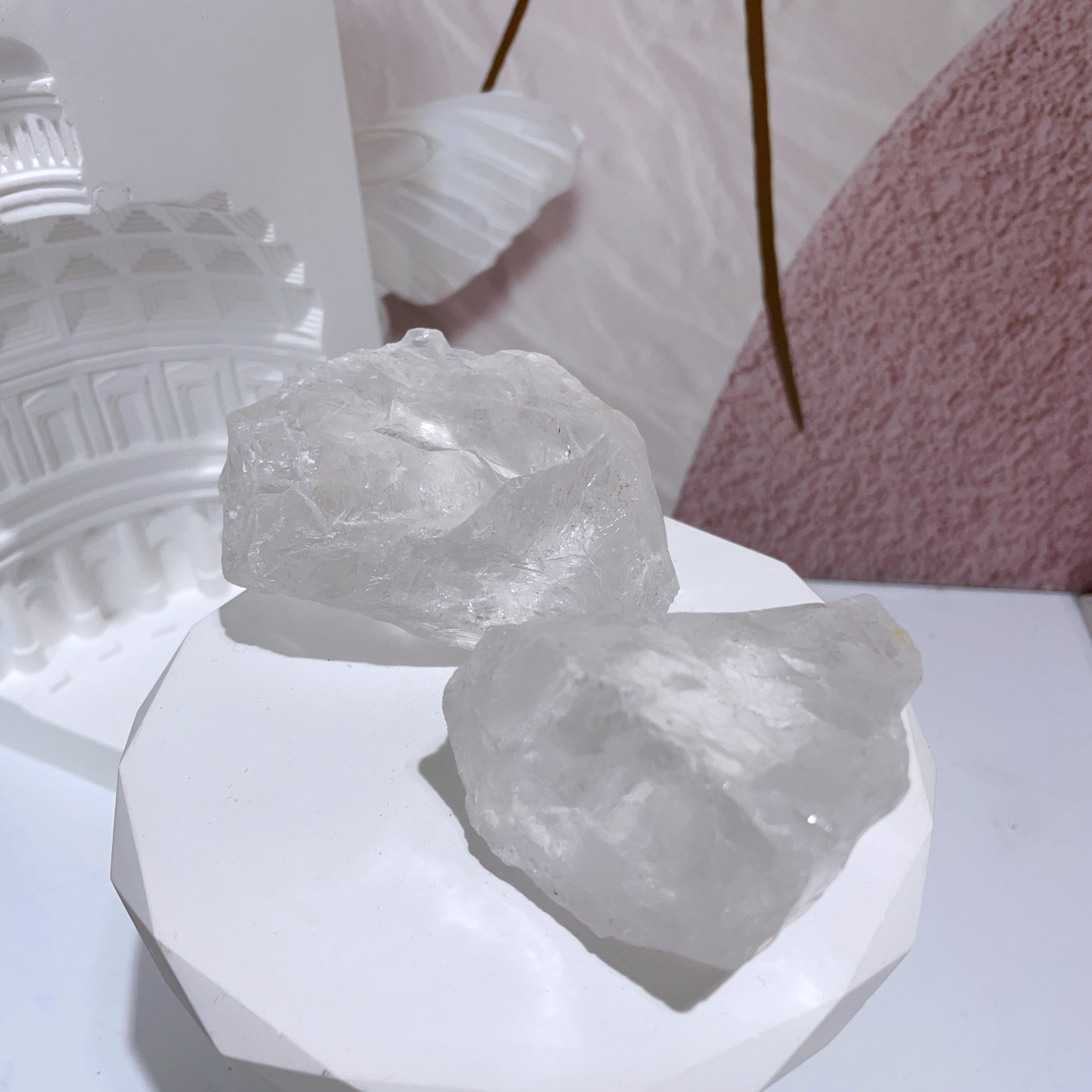 白水晶原礦原石擺件