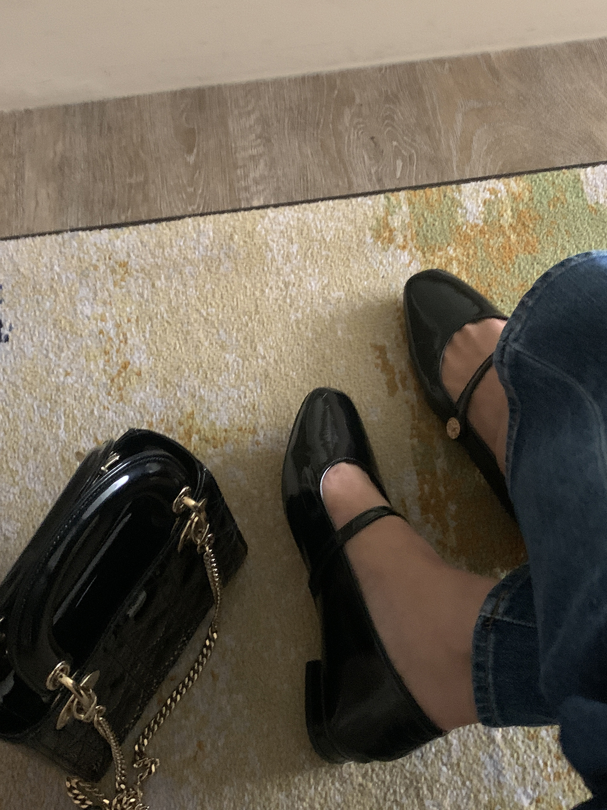 #228N74 一眼對了感覺的小金扣漆皮Mary Jane shoes