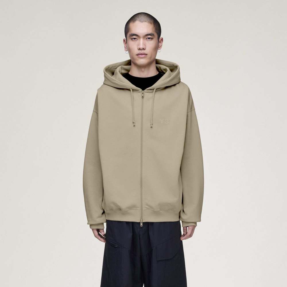 【 Y-3 BRUSHED TERRY ZIP HOODIE 連帽外套 - 亮棕 】
