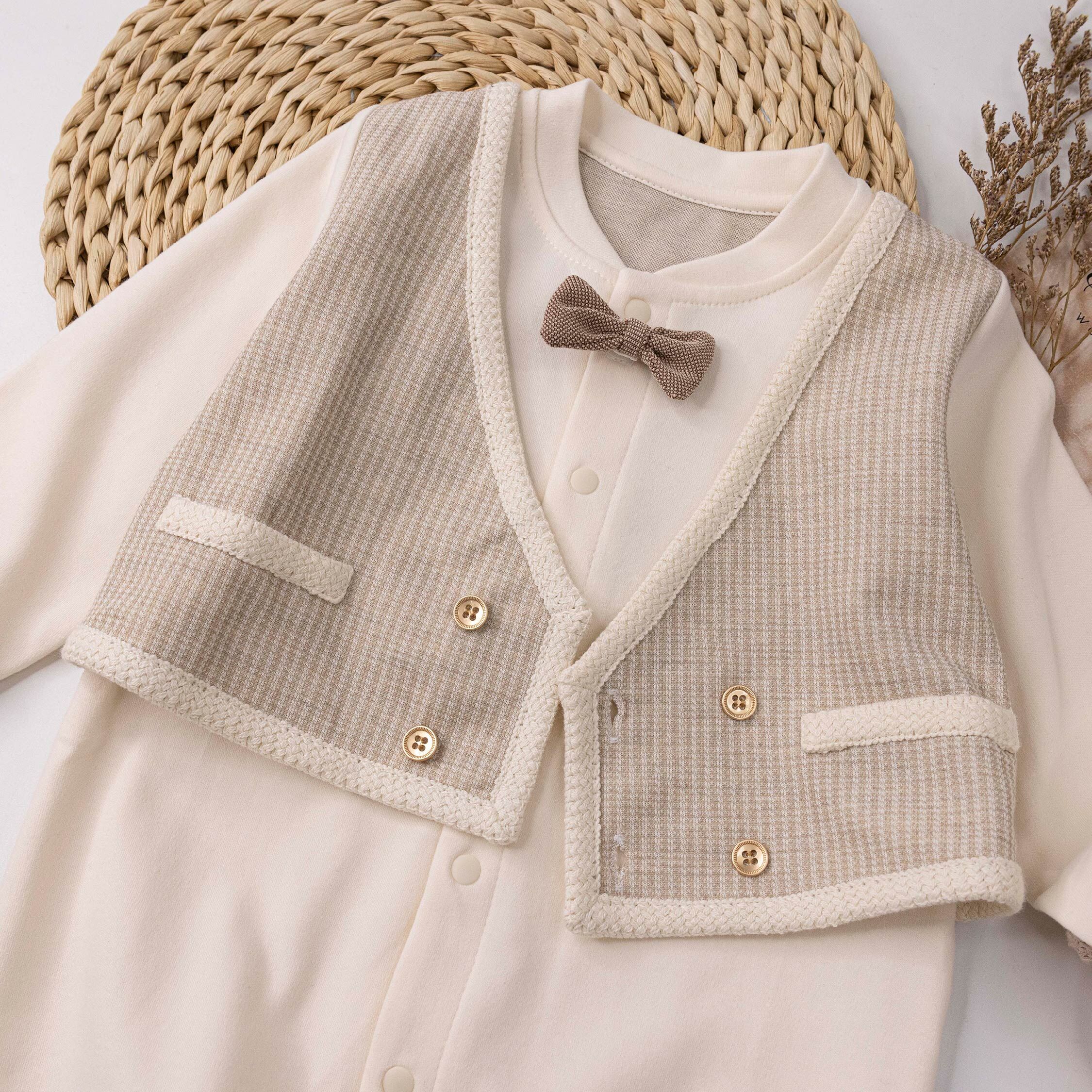 純淨系列【T3118】簡約小領結假兩件連身衣