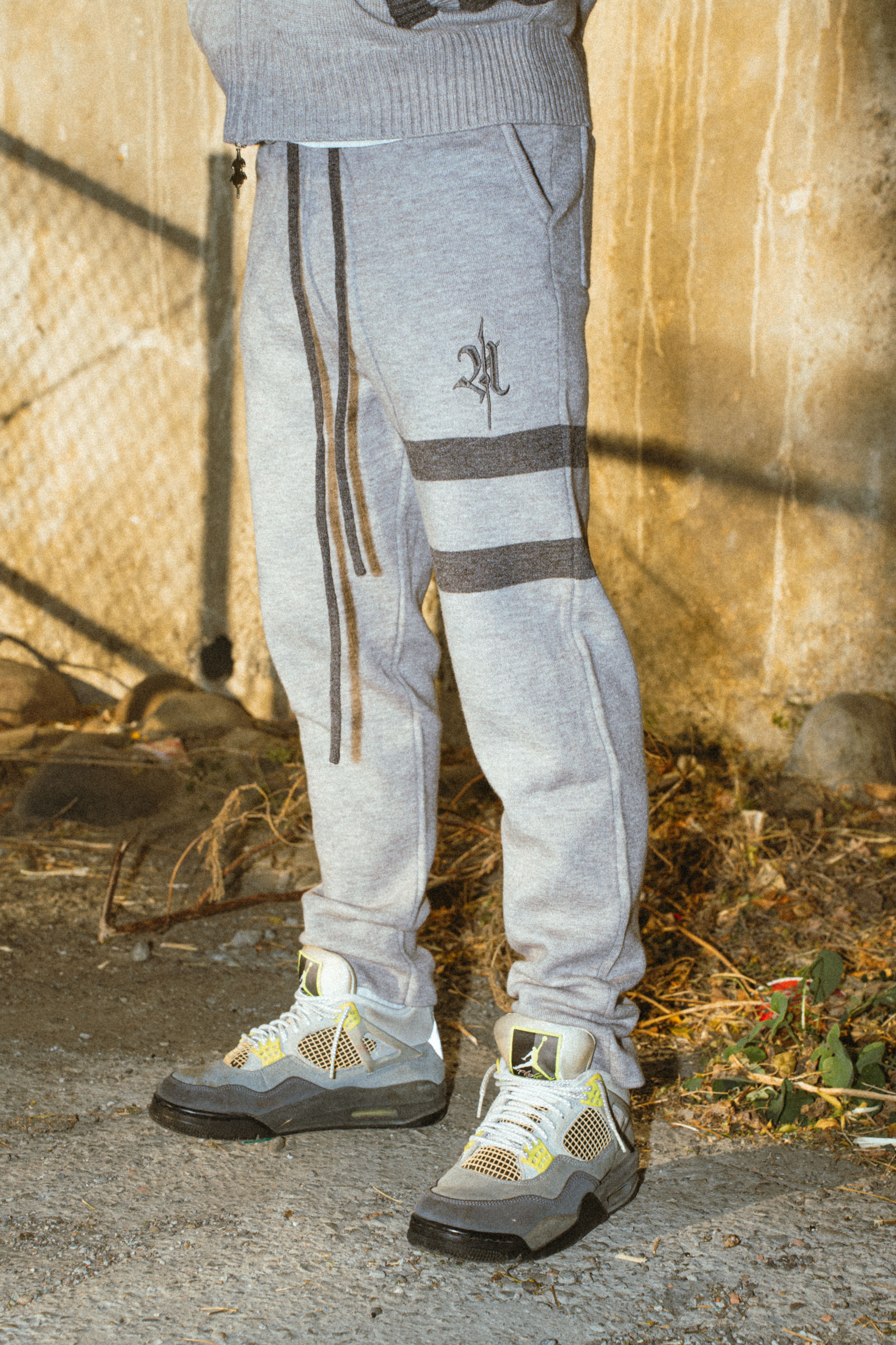 ATONE Embroidered Knit Track Pants