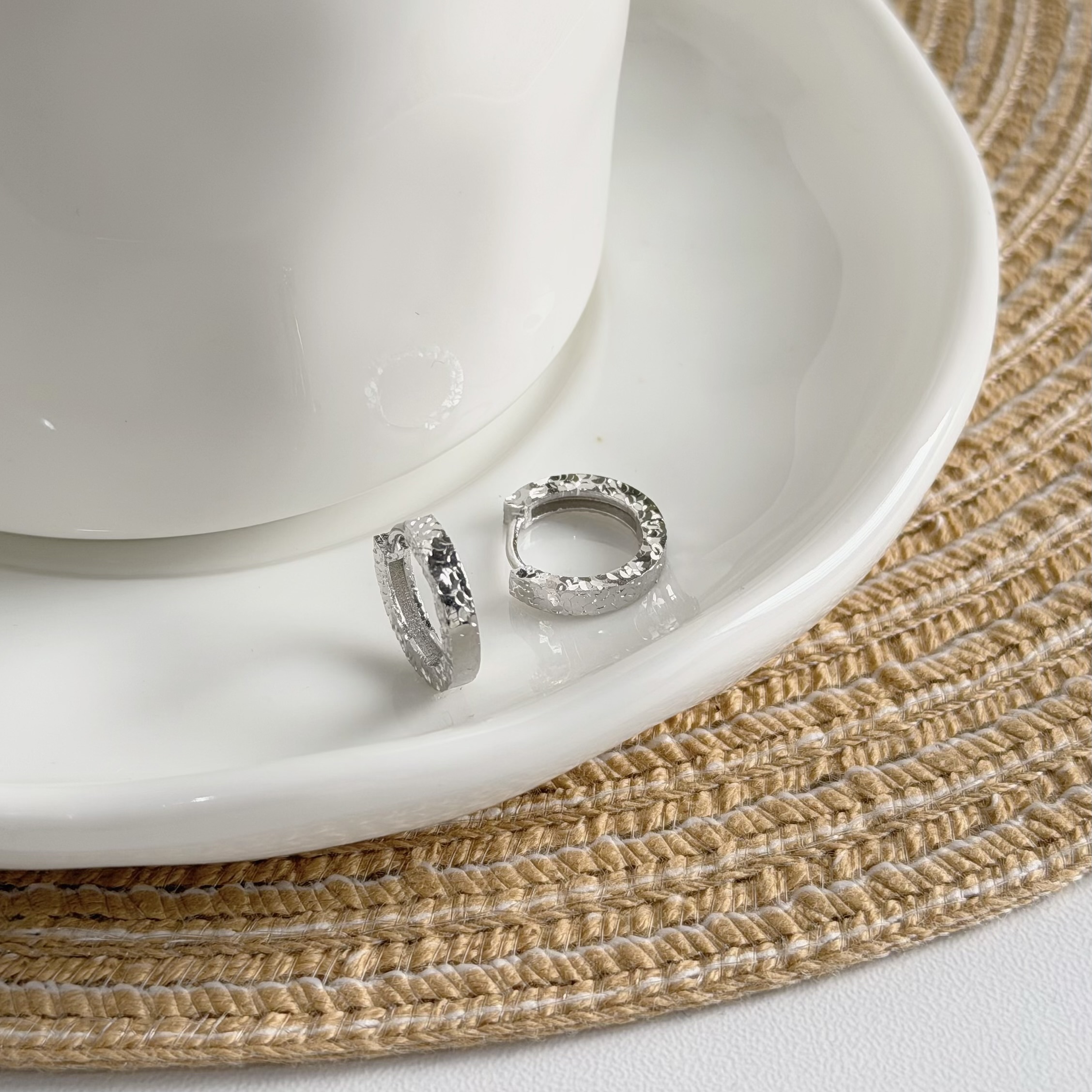 V126【輕奢】碎冰切割純銀易扣