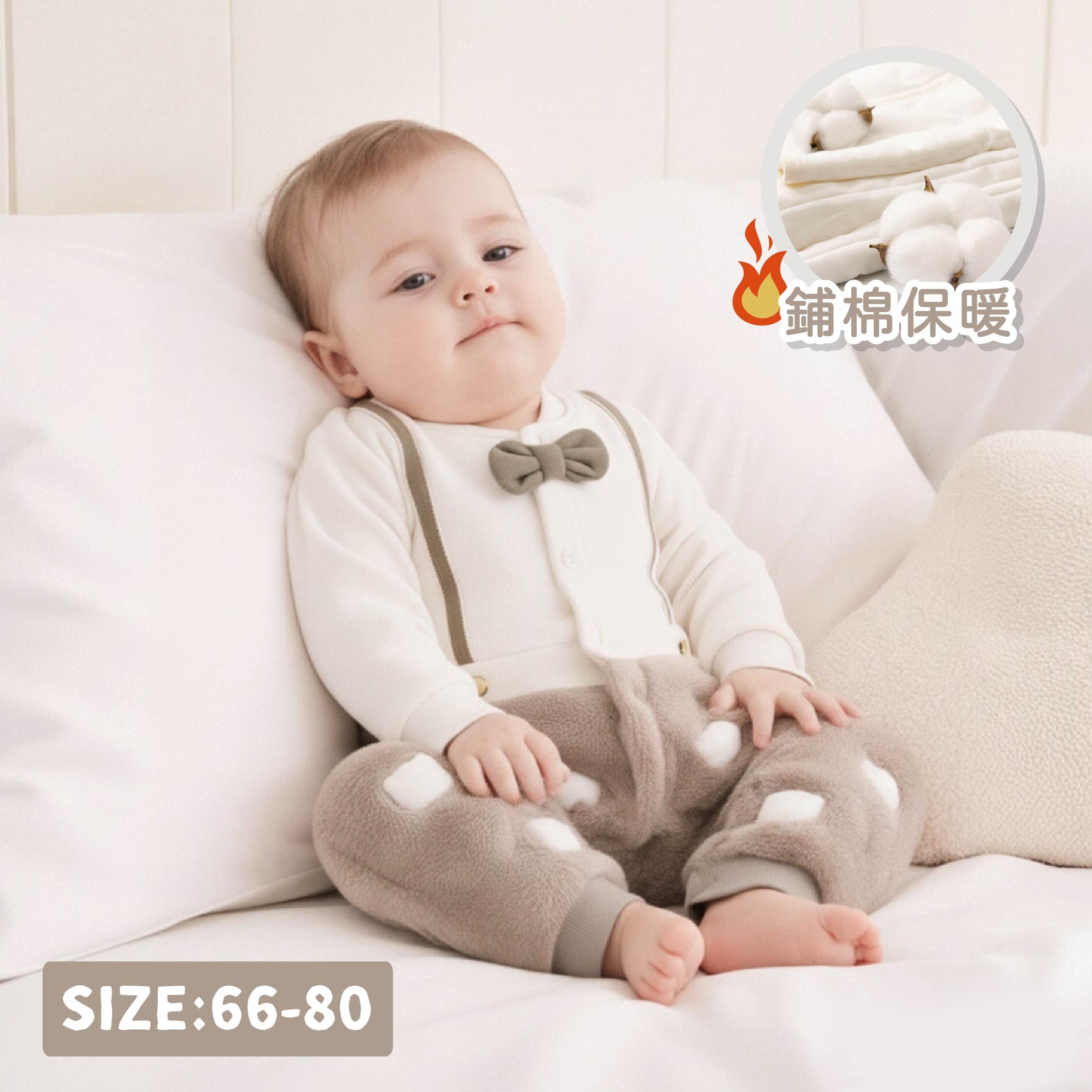 純淨系列【T5005】可愛刷毛熊熊鋪棉連身衣