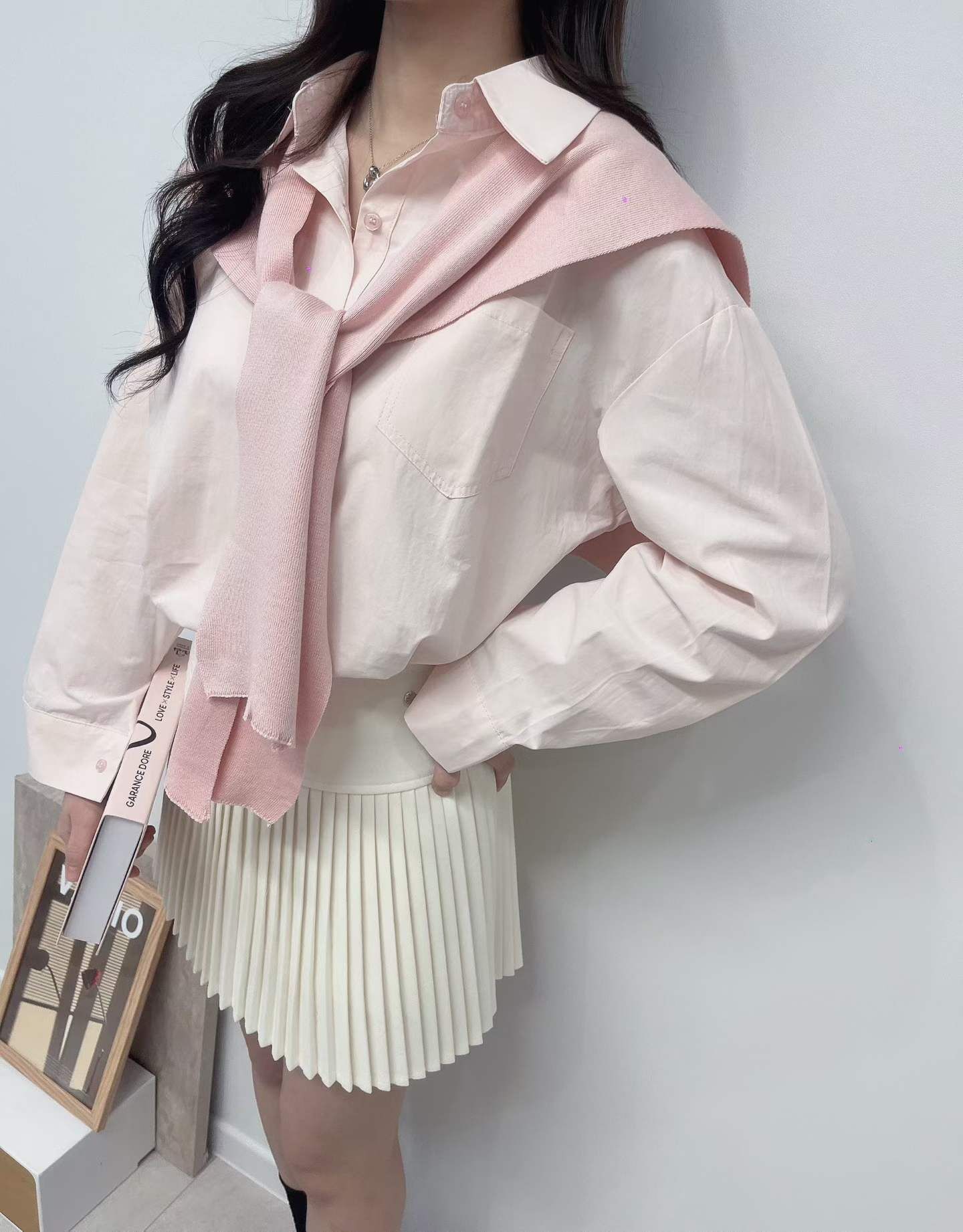 LU5411 馬卡龍色系披肩恤衫 *特價* (優惠碼同充值購物金不適用)