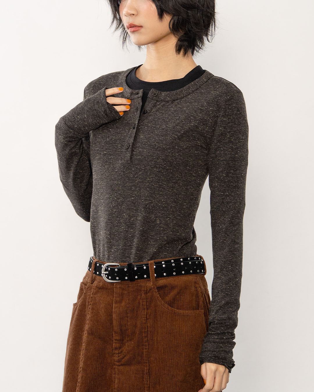 Floral blouse with button-down half-front design, available in three colors【01099453】in stock+pre-order