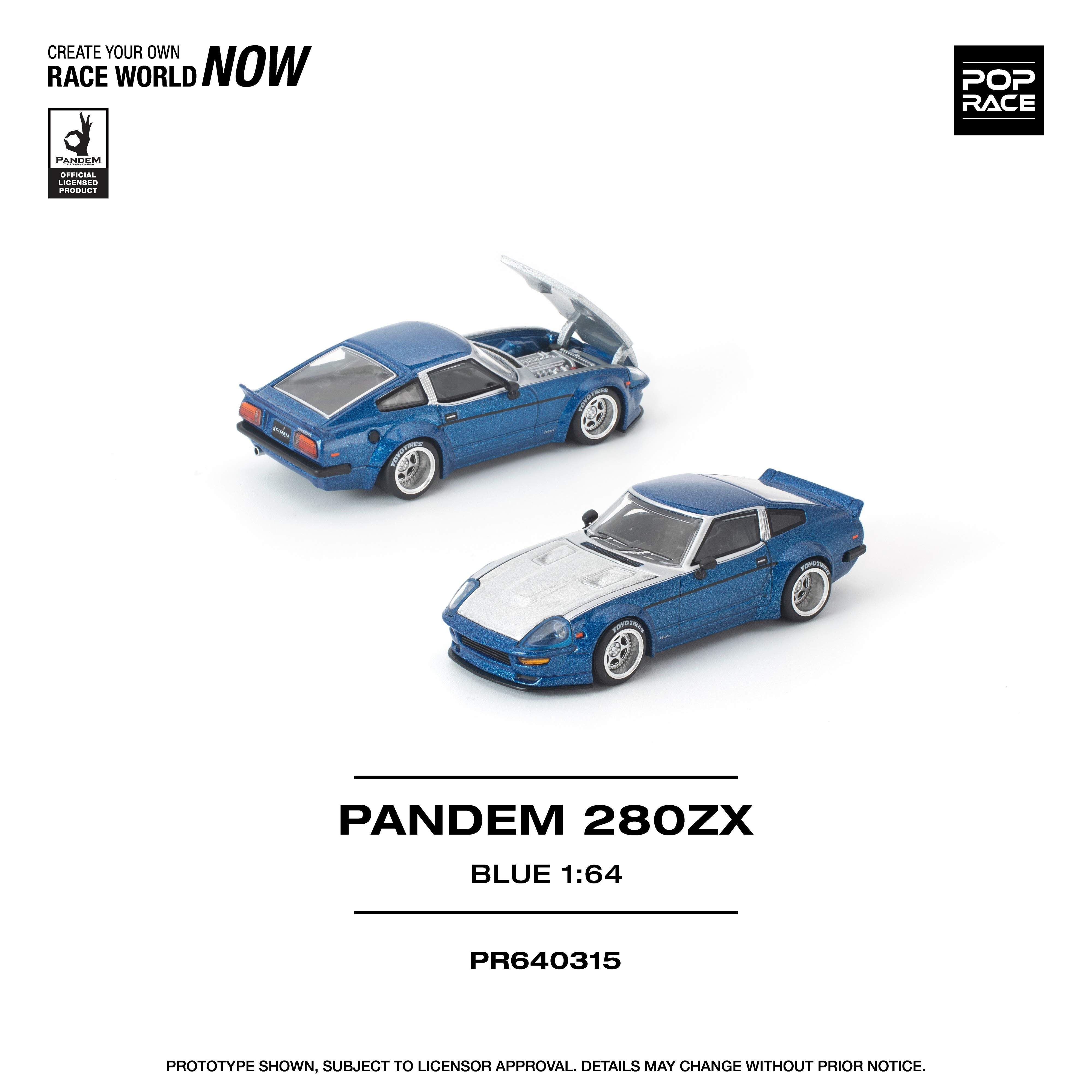 PO-$115 * POP RACE * 1:64 PANDEM 280ZX BLUE