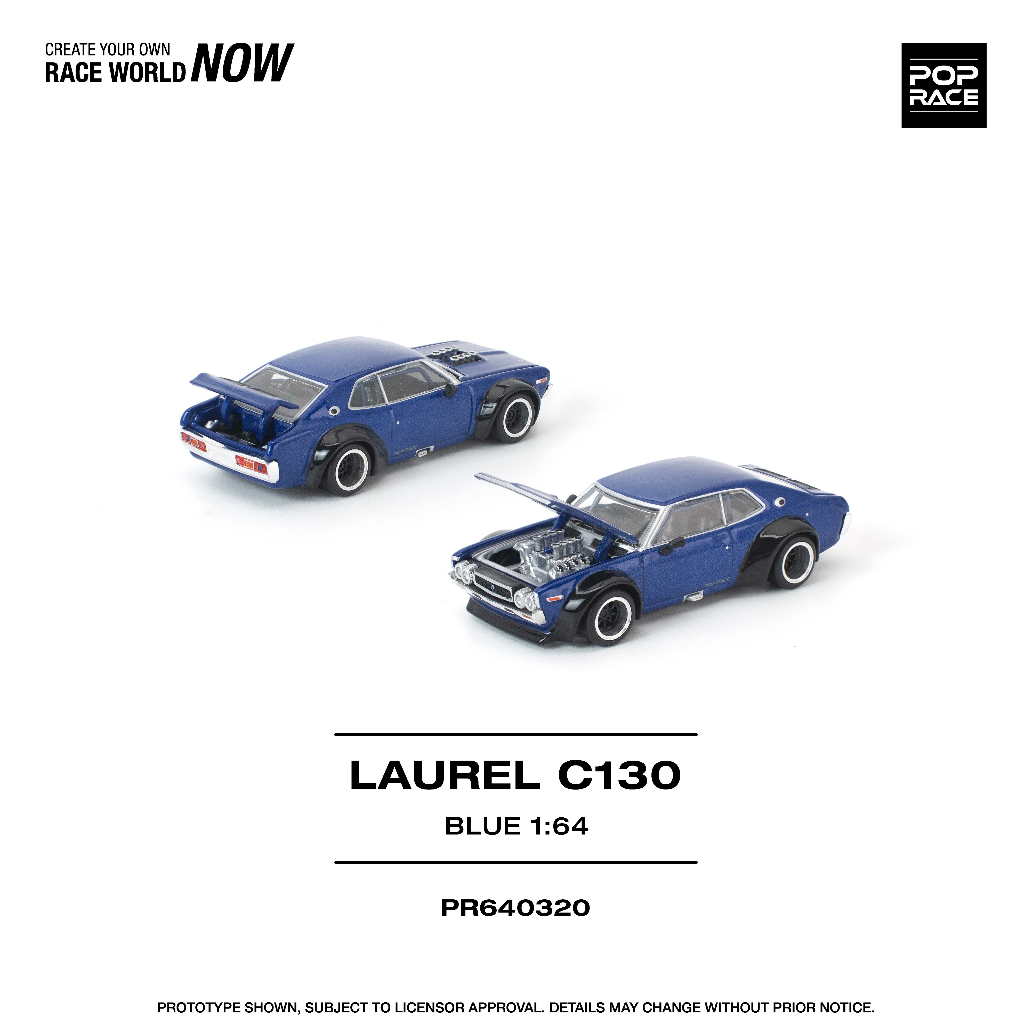 PO-$115 * POP RACE * 1:64 LAUREL C130 BLUE