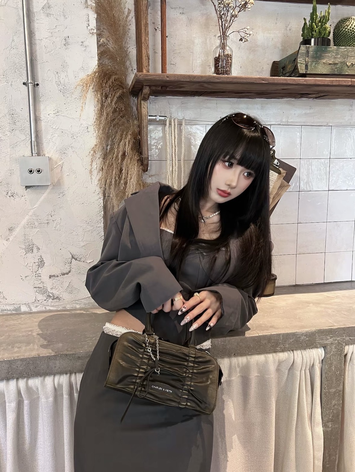 （預購）CHARLES & KEITH 小CK 褶皺 蝴蝶結小方包