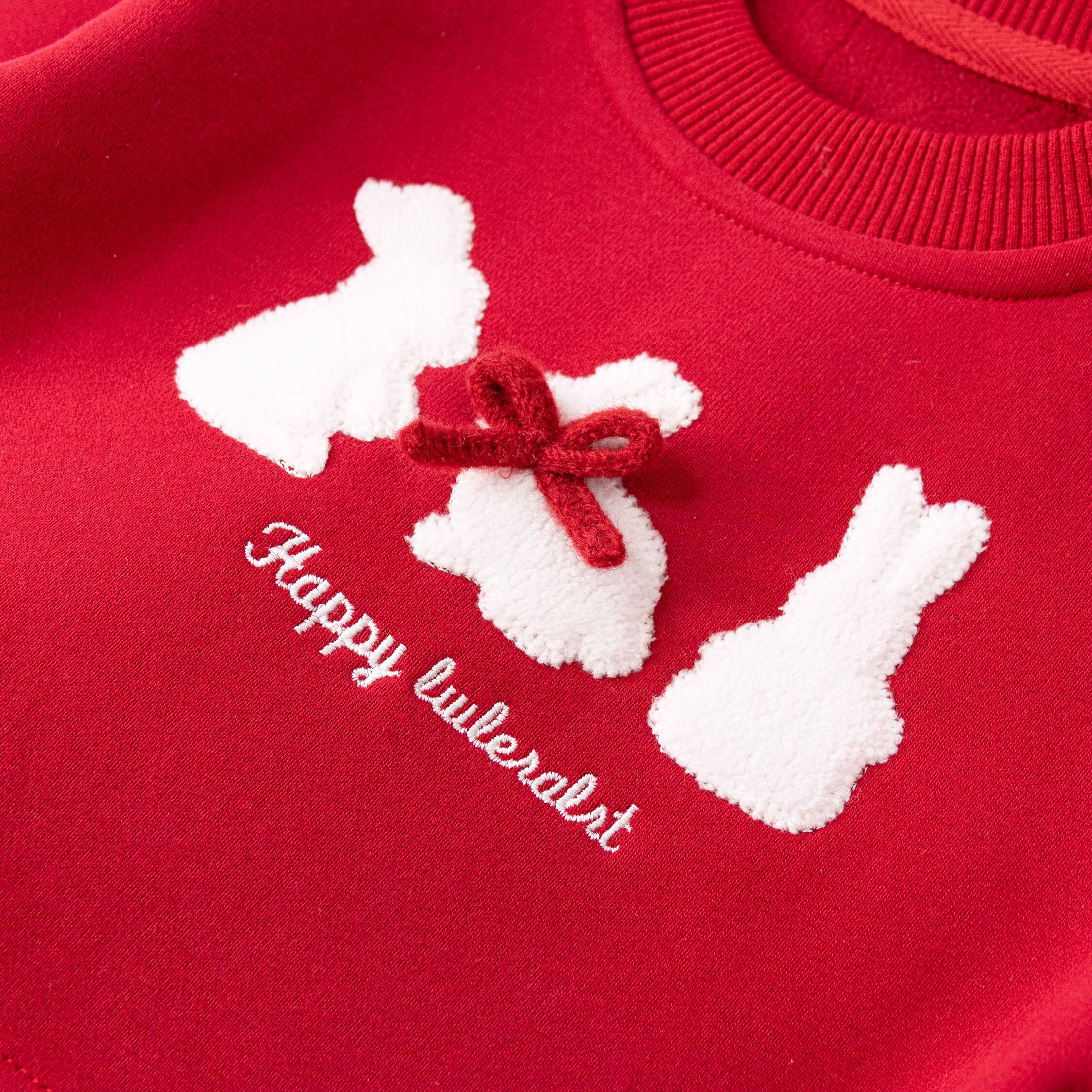 【H56136】冬日雪人兔兔內刷毛上衣