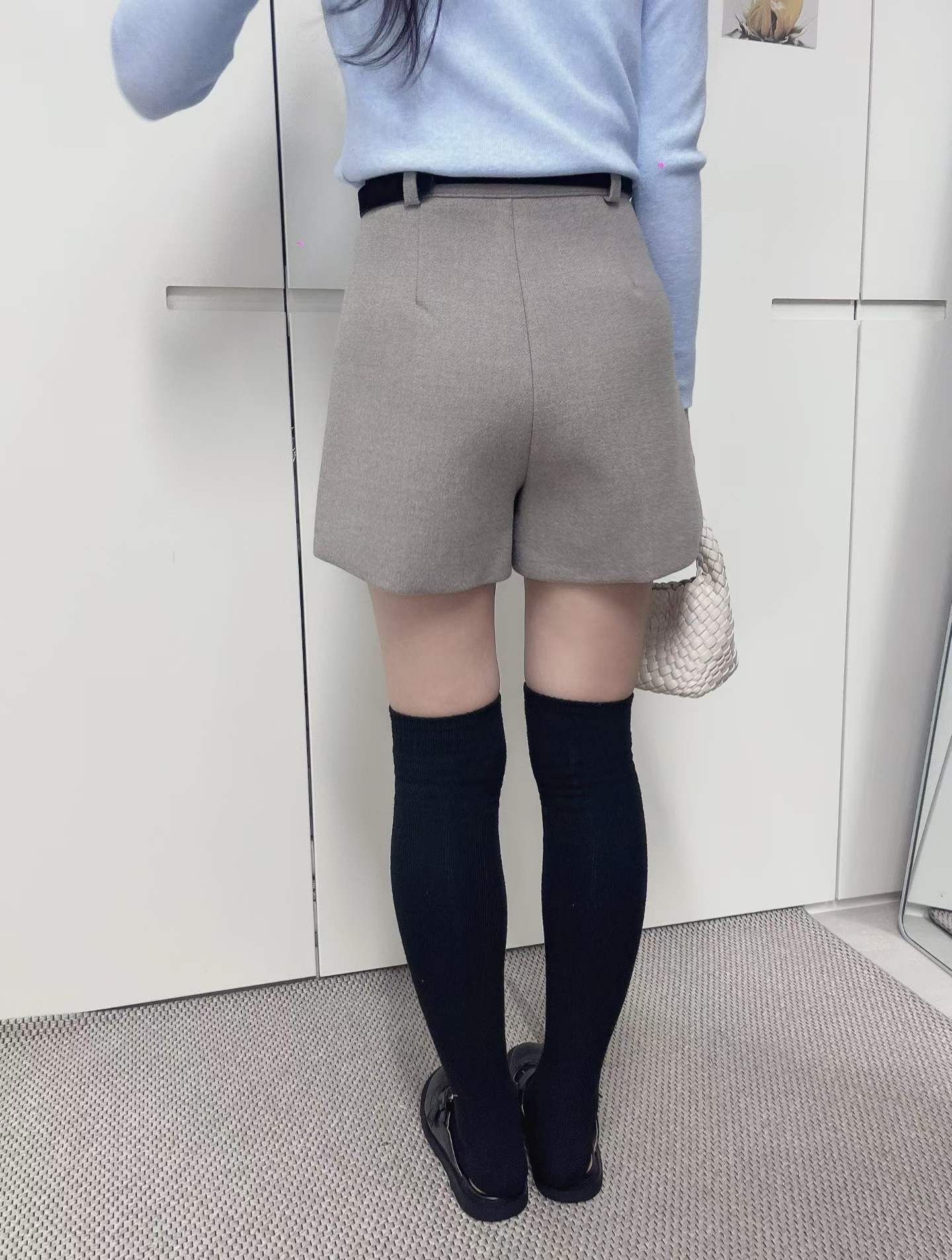 LU5416 高腰A字皮帶短褲 *特價* (優惠碼同充值購物金不適用)