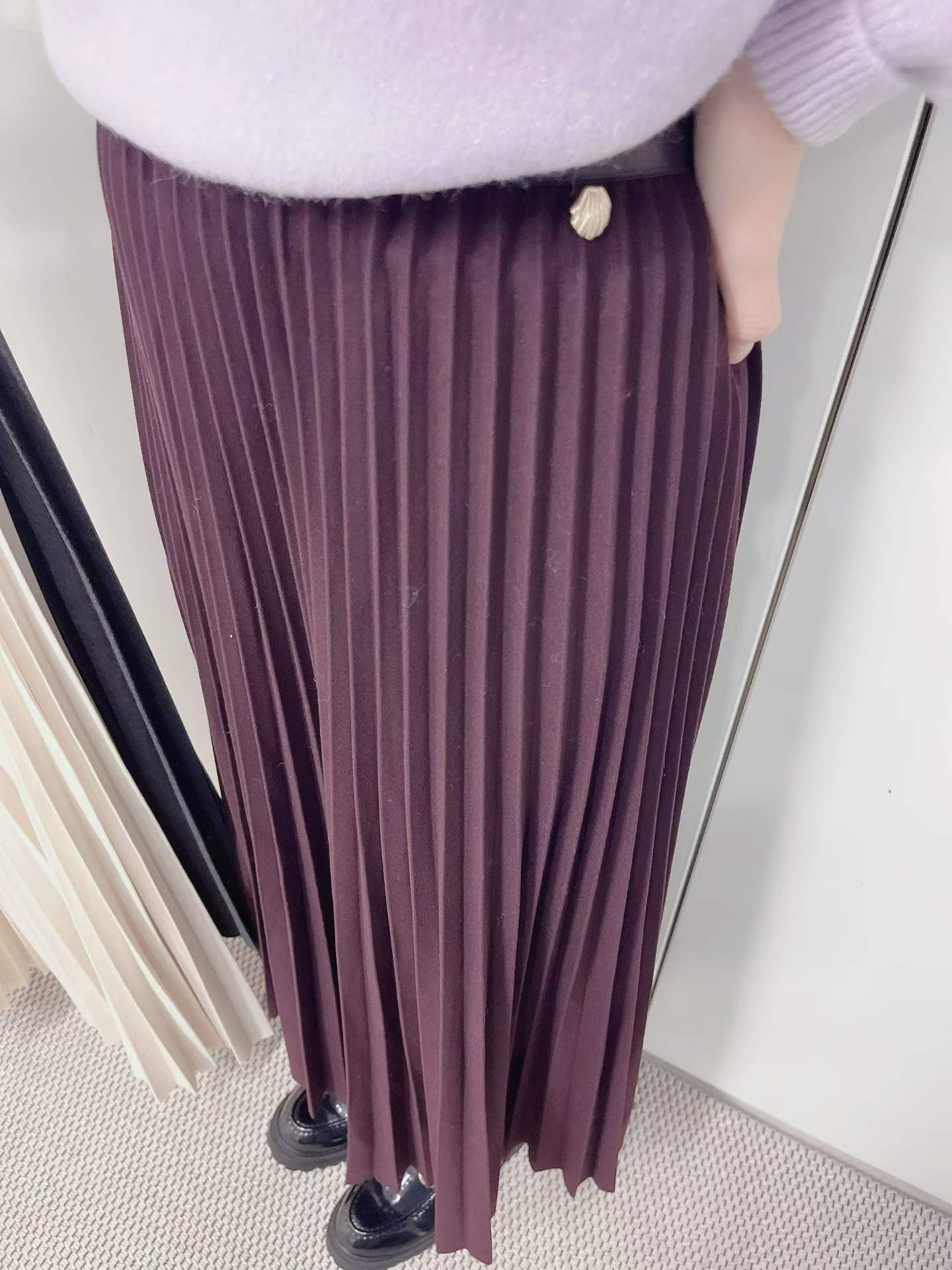 LU5418 百褶高腰垂感半身裙 *特價* (優惠碼同充值購物金不適用)