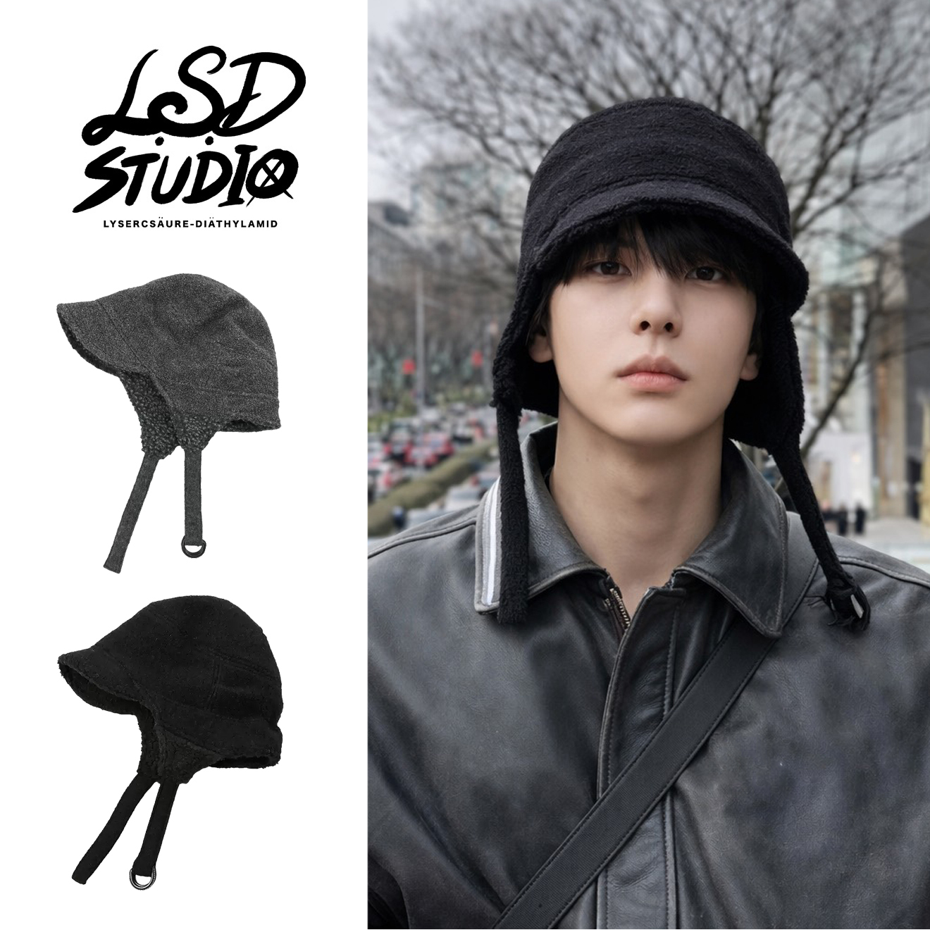 霧絨 × 護耳｜街頭簡約護耳飛行帽【HTHD424】