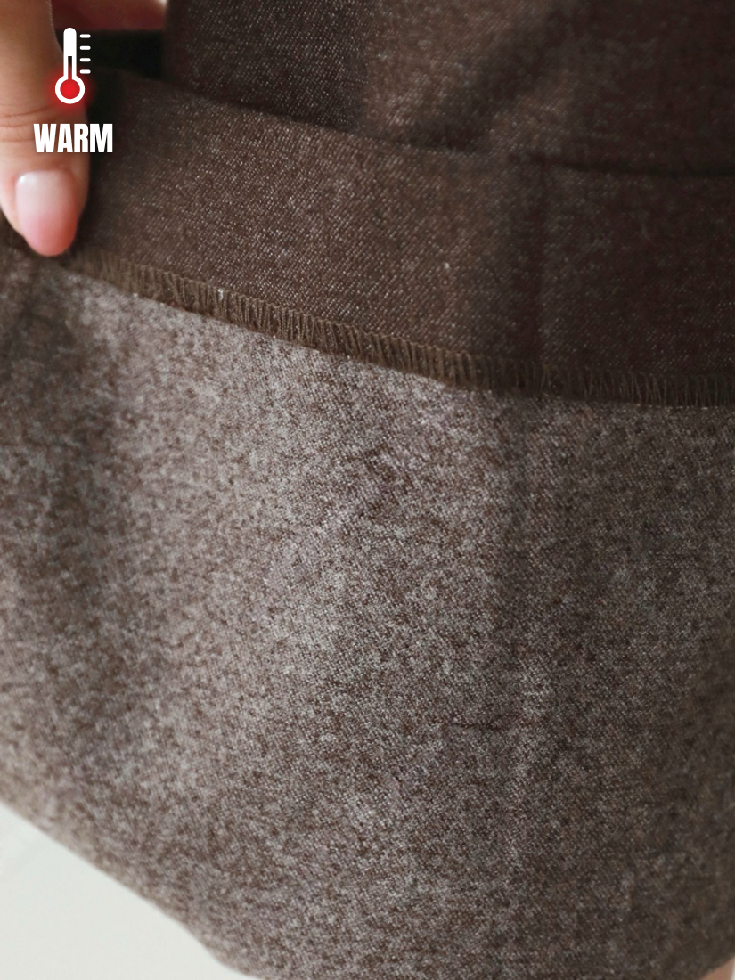 Wren 後鬆緊刷絨寬褲 [ 2色 / S,M,L ]