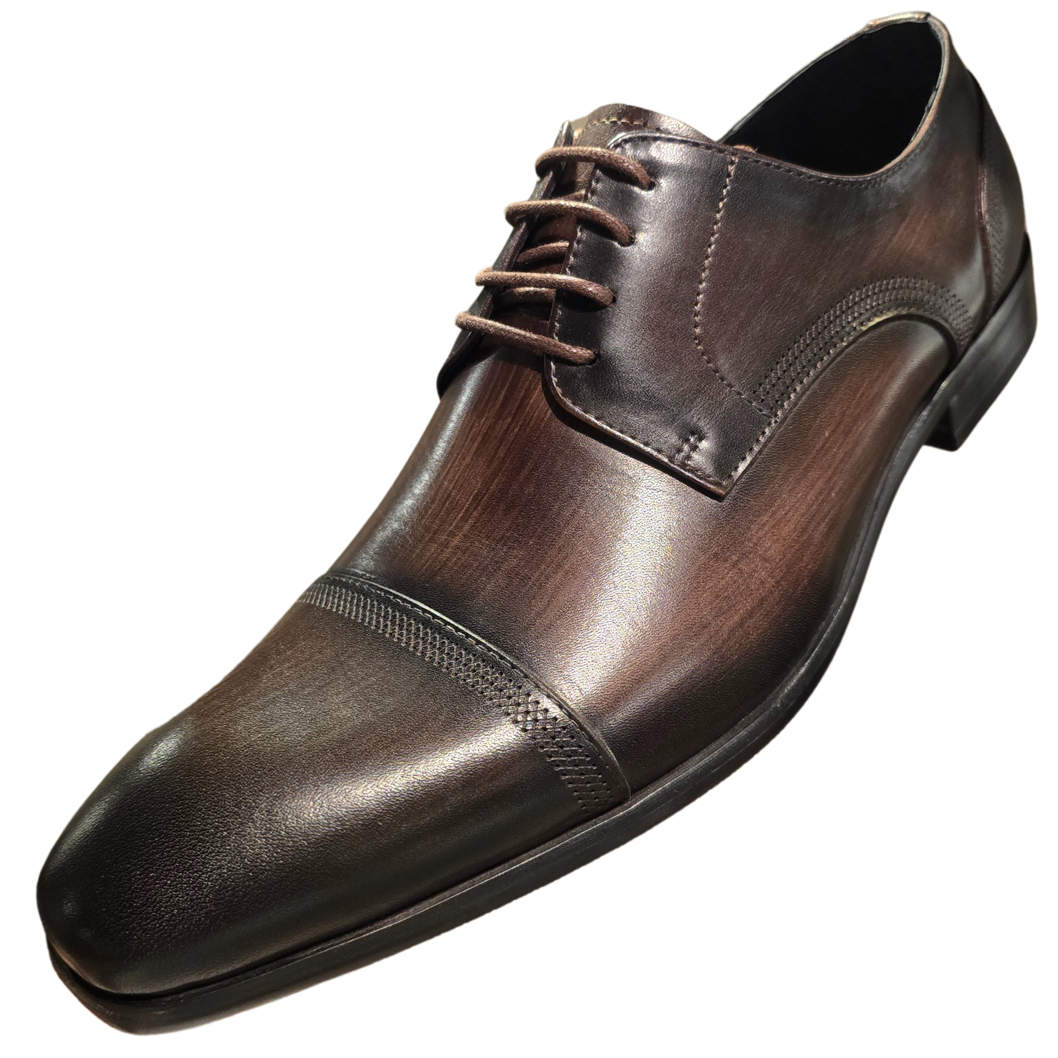 Revic 男裝皮鞋 | OF-10GY | 銅色橫式德比皮鞋