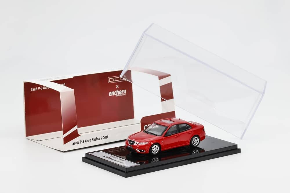 預訂:1/64 GCD x Enchery #25 Saab 9-3 Aero Sedan 2008 Red (GE-005-25)