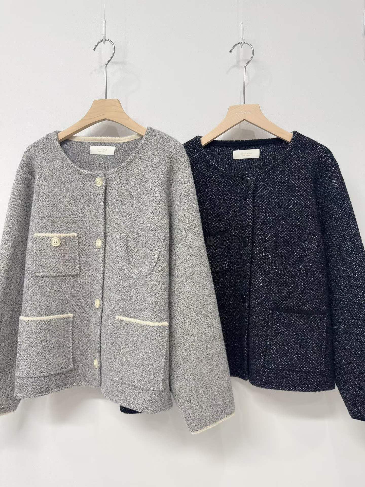 LU5425 撞色邊多口袋圓領小香外套 *特價* (優惠碼同充值購物金不適用)