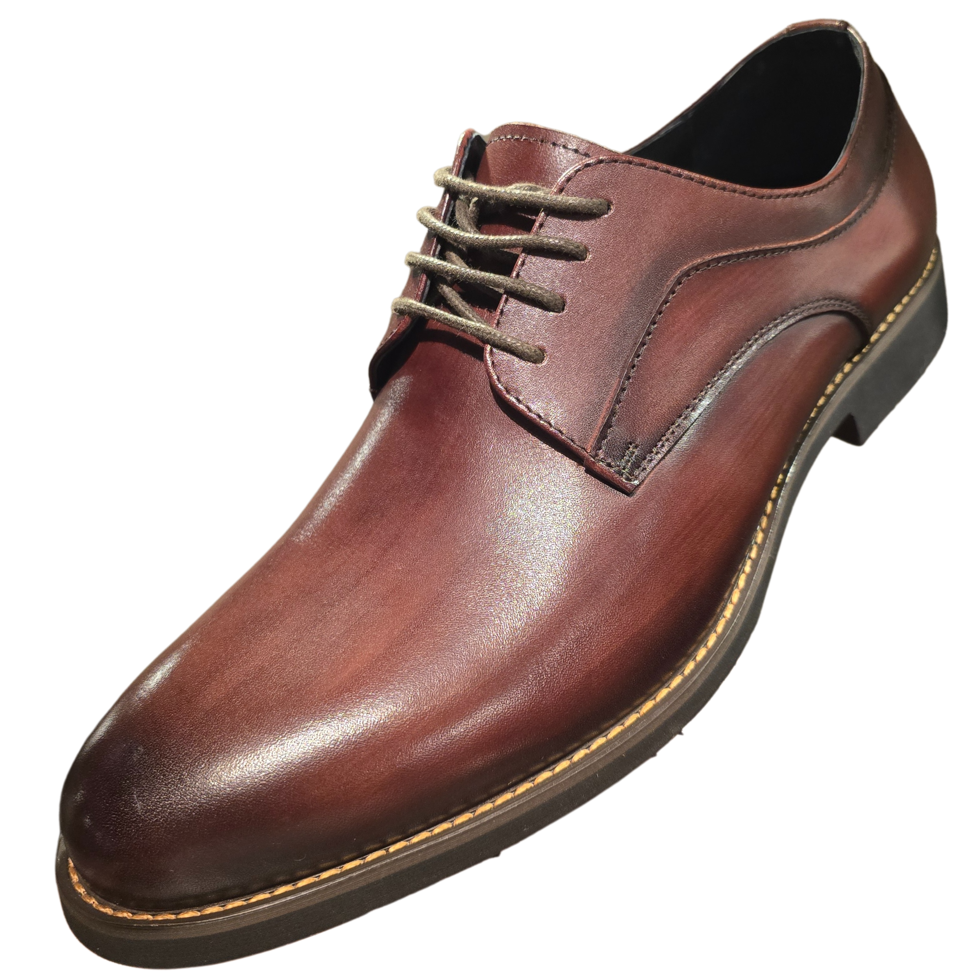 Revic 男裝皮鞋 | CH-27BR | 啡色素面德比皮鞋