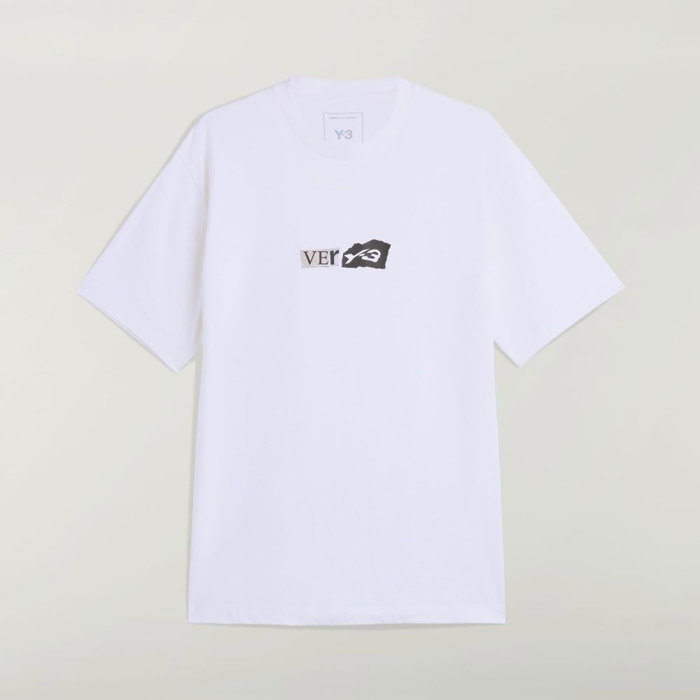 【 Y-3 VERY-3 GFX SS TEE 街頭風格短TEE - 白 】