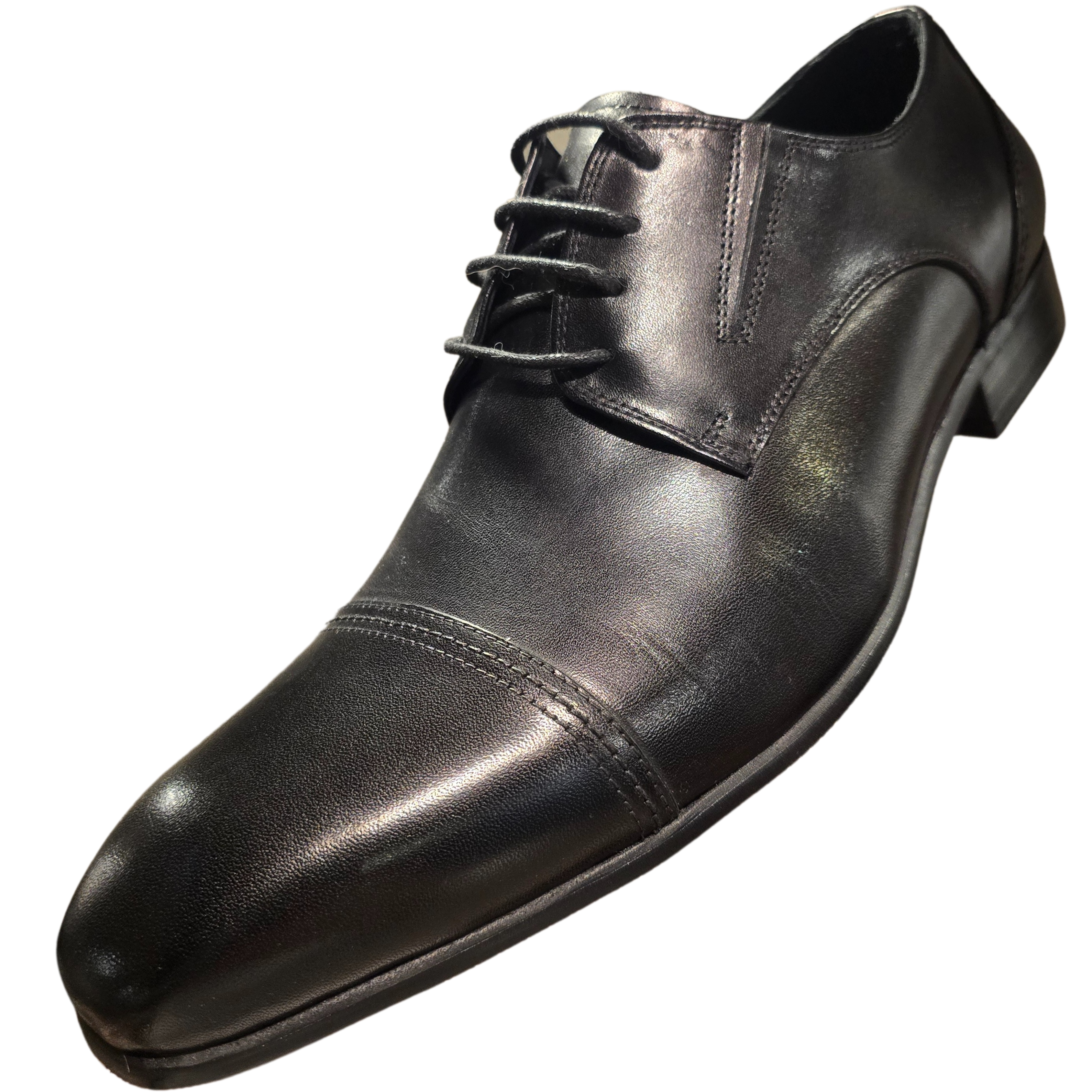 Revic 男裝皮鞋 | OF-27BK | 黑色橫式德比皮鞋