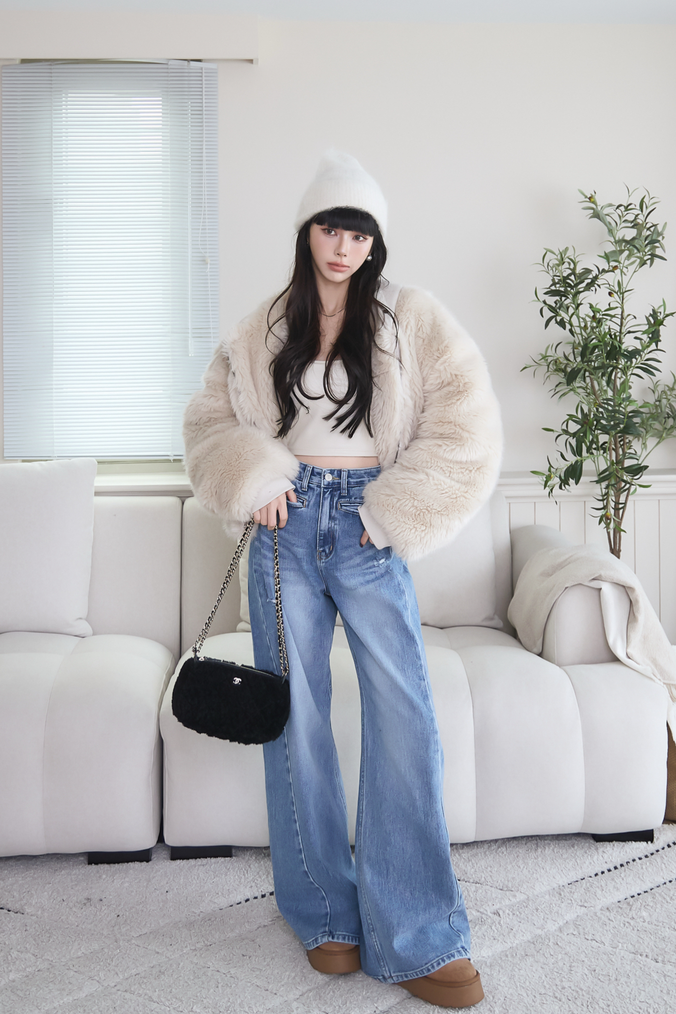 （現貨）總監最愛異材質拼接皮草外套 GP45