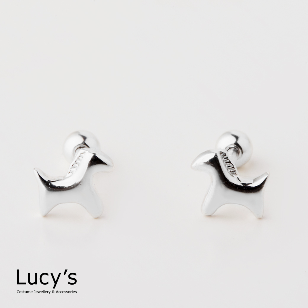 925純銀 迷你小馬 轉珠耳環 (128583)