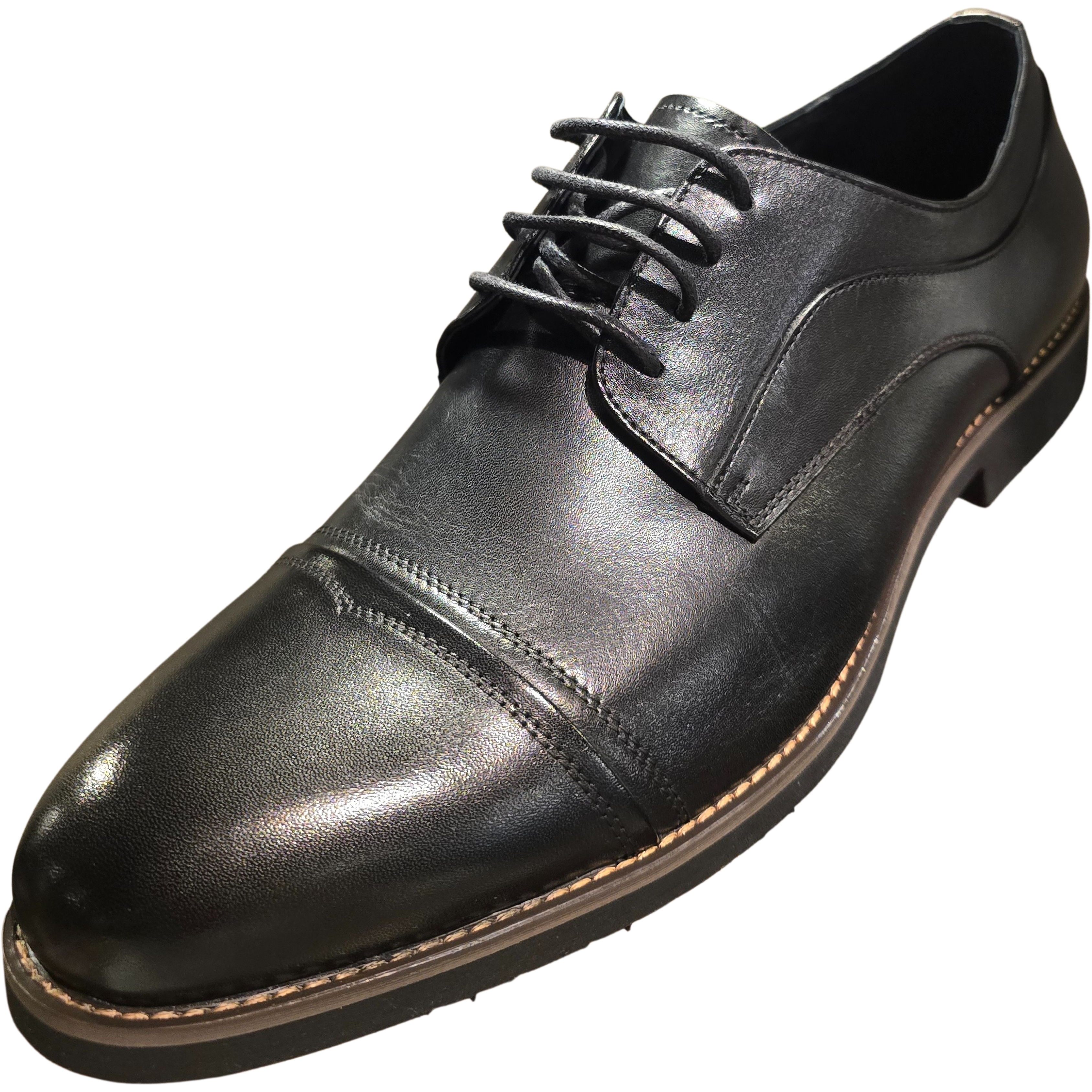 Revic 男裝皮鞋｜CH-28｜黑色橫式德比皮鞋