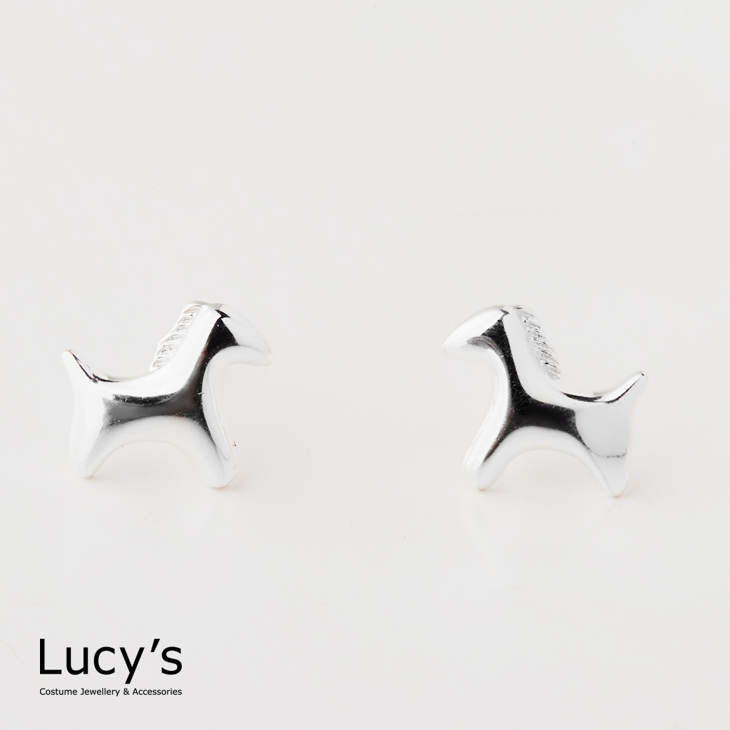 925純銀 小木馬 耳環 (129076)