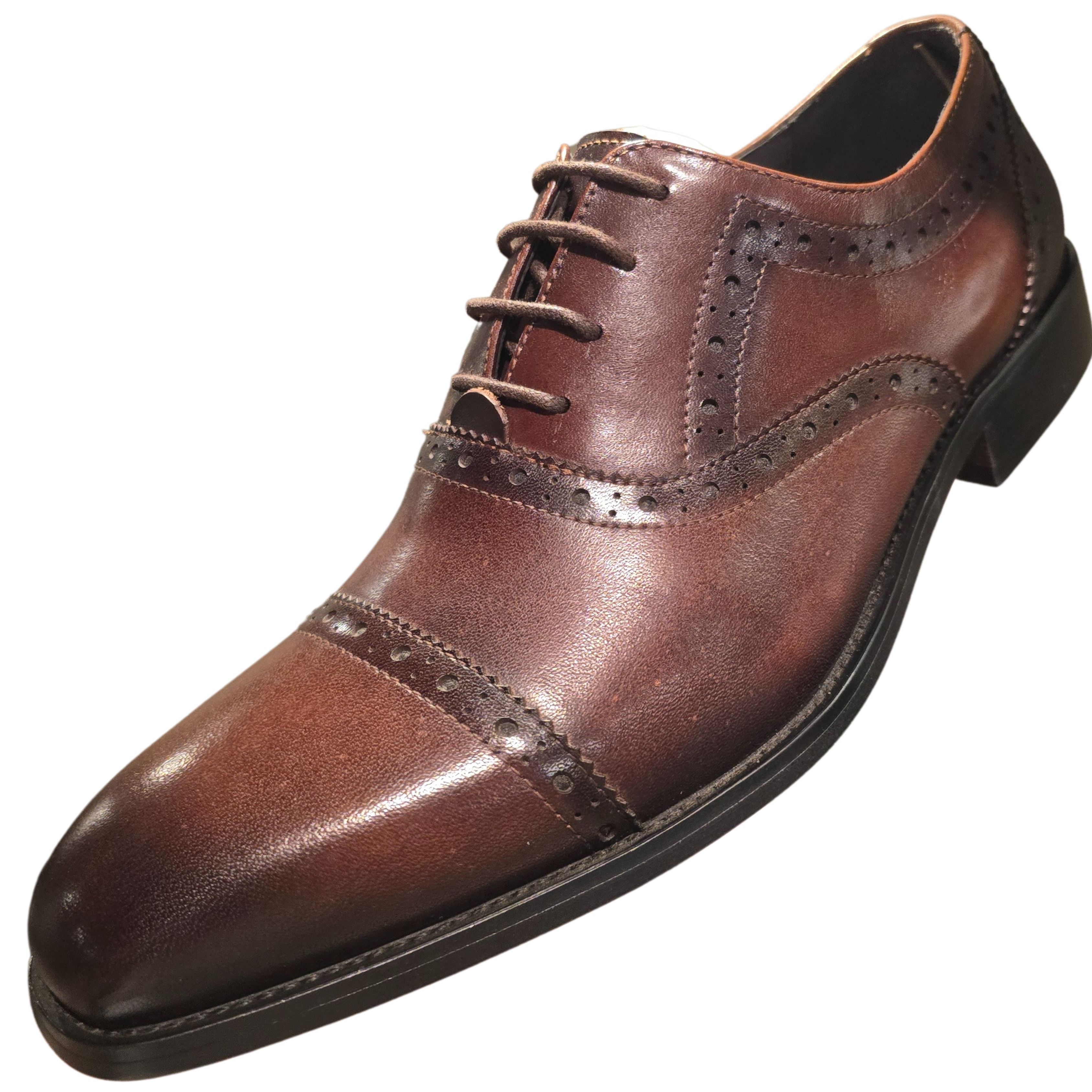 Revic 男裝皮鞋 | OF-31｜棕色橫飾牛津皮鞋