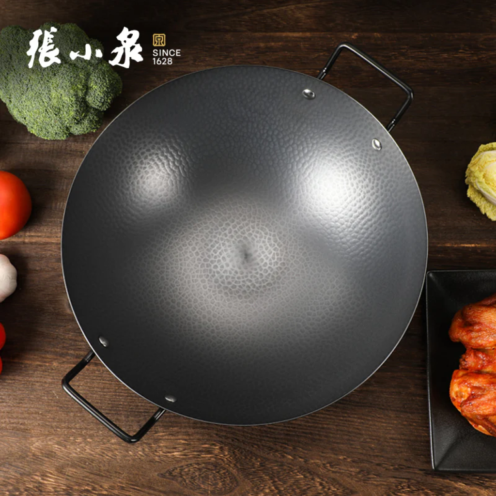 MX41 張小泉 匠心錘紋精鐵雙耳炒鍋36cm (C31930100S) **送小妹清潔 鋼絲刷  及張小泉不銹鋼鑊鏟一個