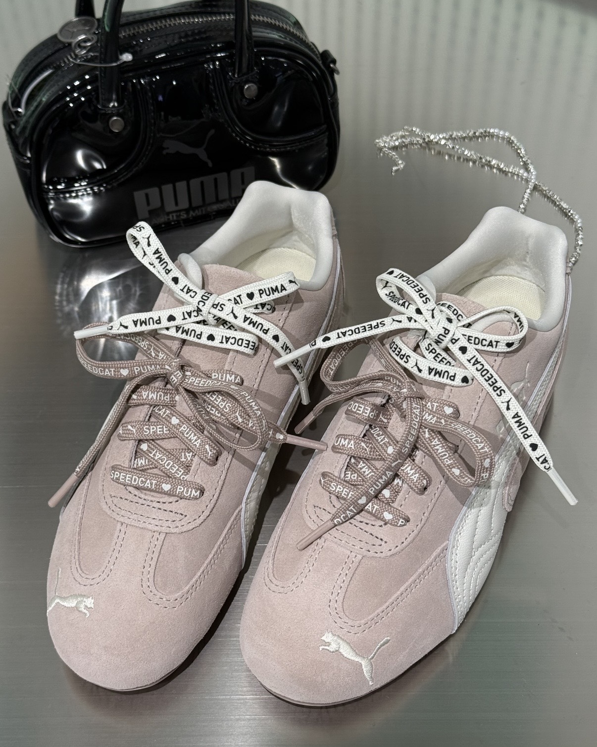 PUMA SPEEDCAT 裸粉 灰粉 奶油白 米白 麂皮 皮革 愛心雙鞋帶 男女鞋 408130-01 / 預購