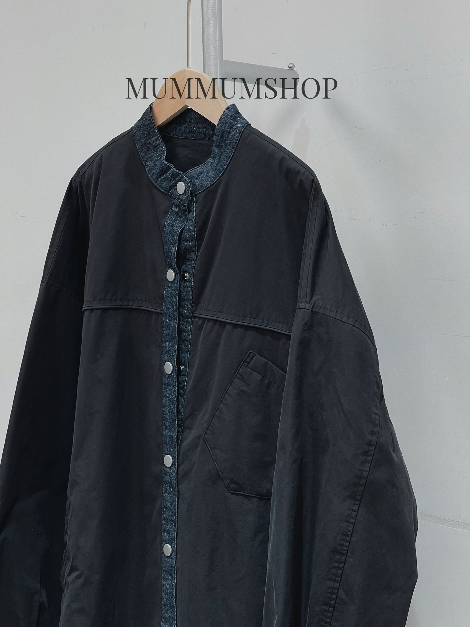 0213098/ 牛仔拼接寬鬆長袖/52/52/31