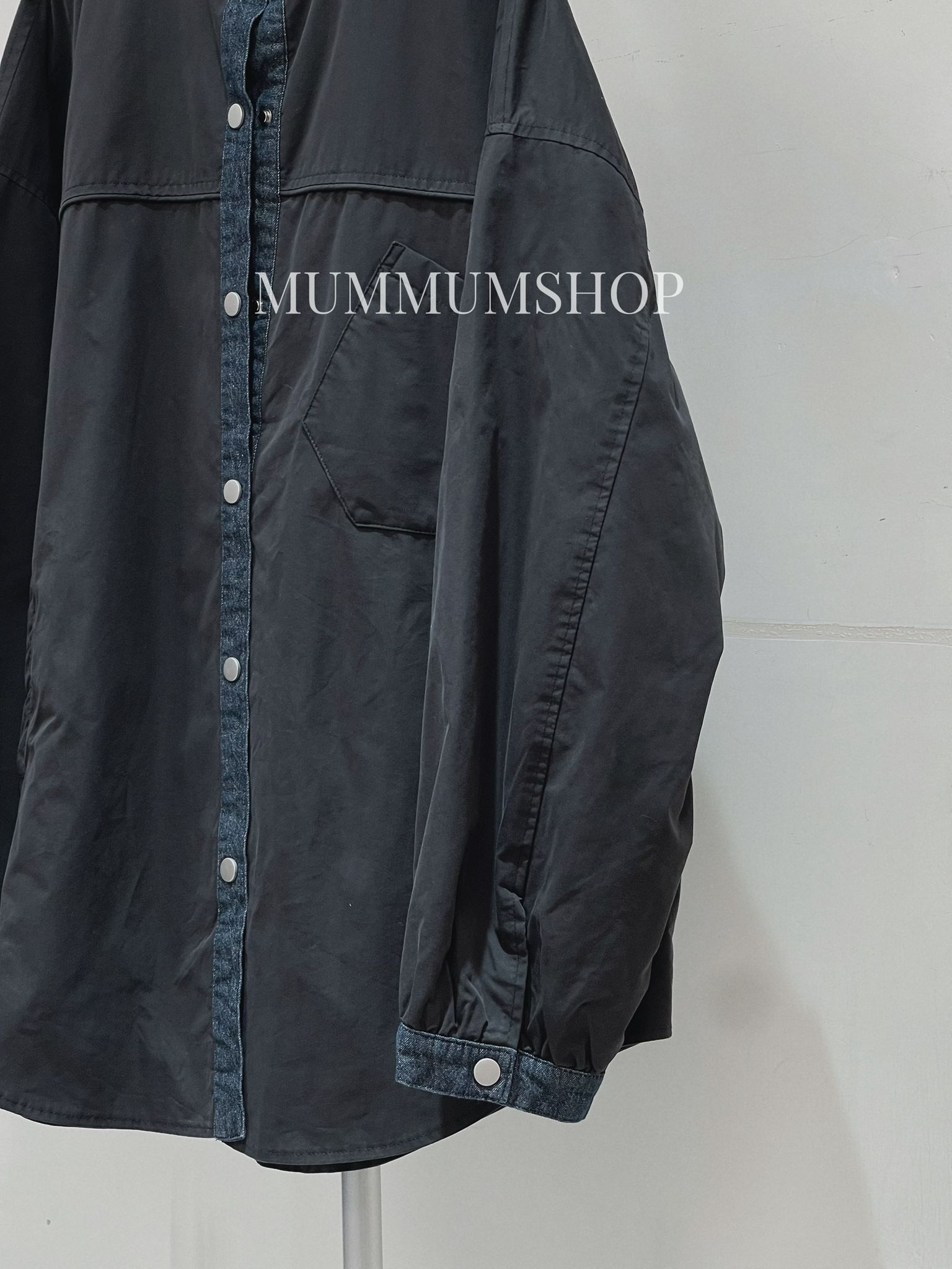 0213098/ 牛仔拼接寬鬆長袖/52/52/31