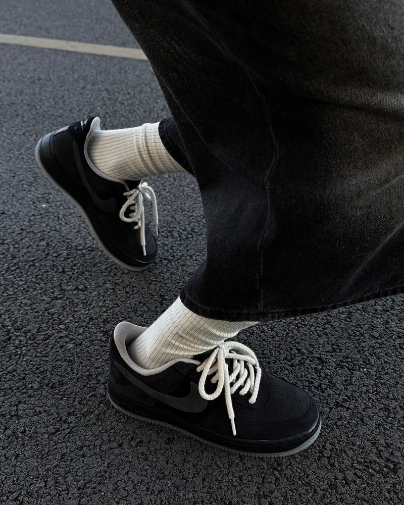 KTQ STORE ‧ Nike Air Force 1 "Black Fossil" 麂皮 黑灰 冰晶底 IQ9791-001