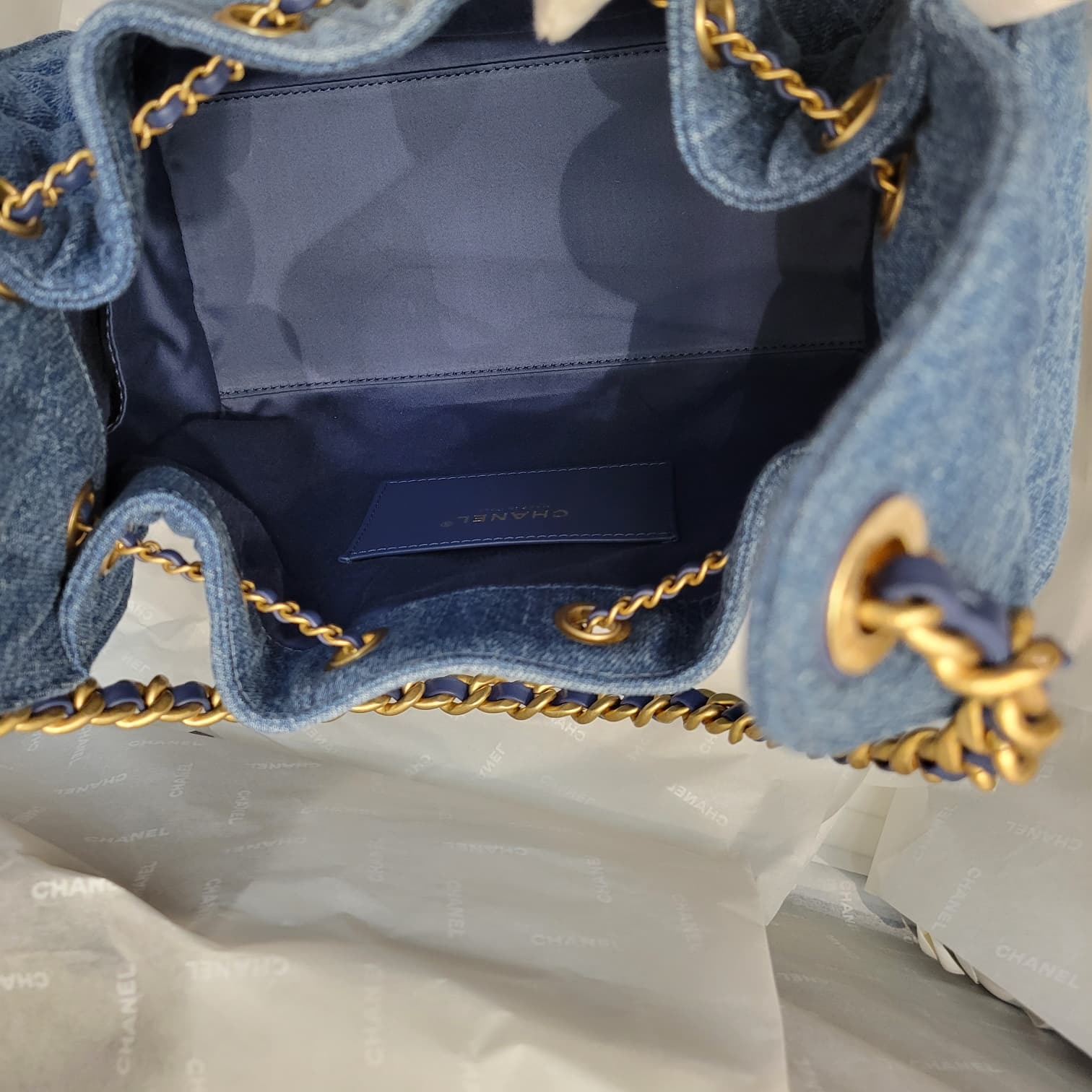 CHANEL AS5293 25 HOBO SMALL DENIM GOLD 牛仔布金扣 小號手袋