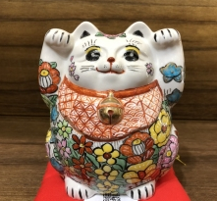 0119gzc13-招財貓- 5寸雙手花幸運招財貓（C13）