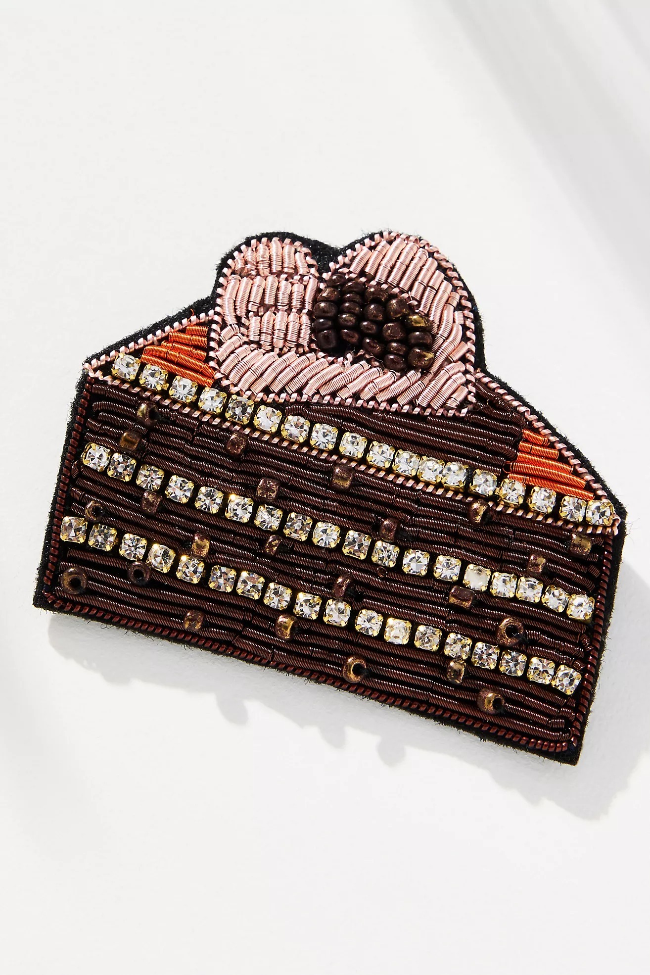 USA Love巧克力蛋糕手工縫珠小別針