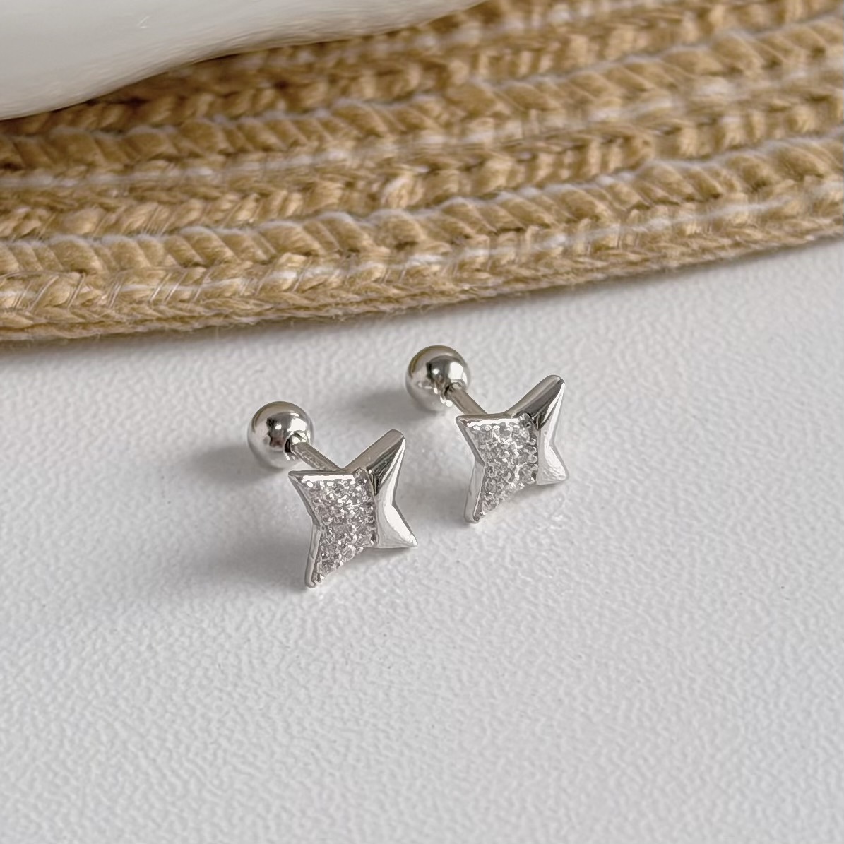 V186【輕奢】星芒細鑽純銀鎖針