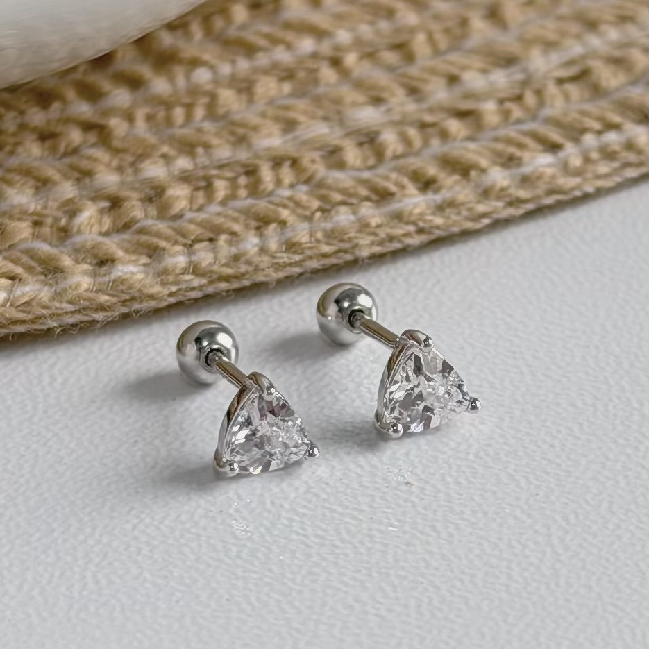 V187【輕奢】三爪鑽純銀鎖針