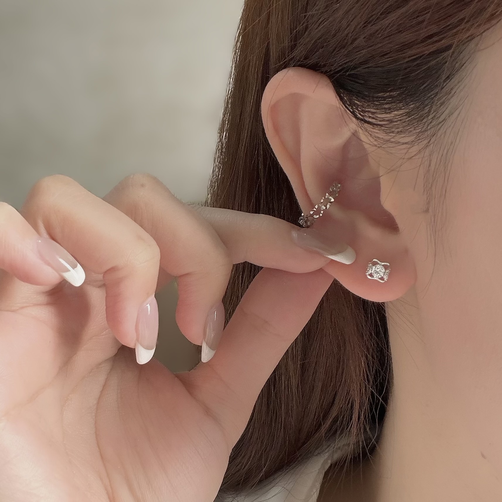 V238【輕奢】排鑽四葉草純銀鎖針