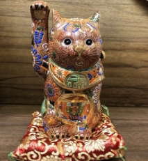 0119gzc26-招財貓-7寸招財貓寶船盛 帶坐墊（C26）