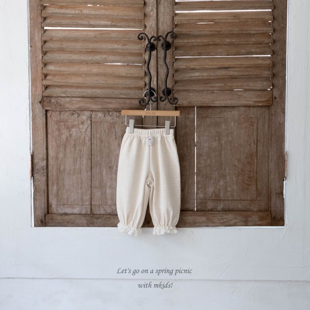 正韓春Mkids 條紋小標縮口褲