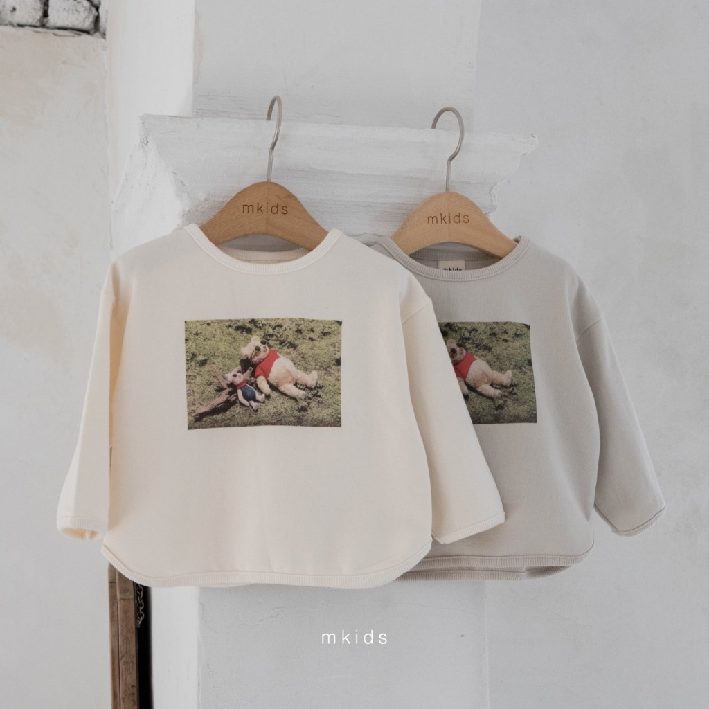 正韓春Mkids  熊熊曬太陽圓弧上衣